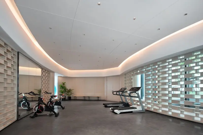 Cardio zone with treadmills and bikes